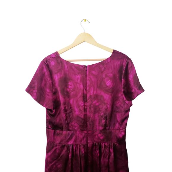 Banana Republic 100% Silk Floral Print Dress Purple Size 16 - Picture 5 of 8
